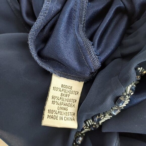 Cache Size 12 Velvet Navy Blue Mini Dress - Picture 4 of 10